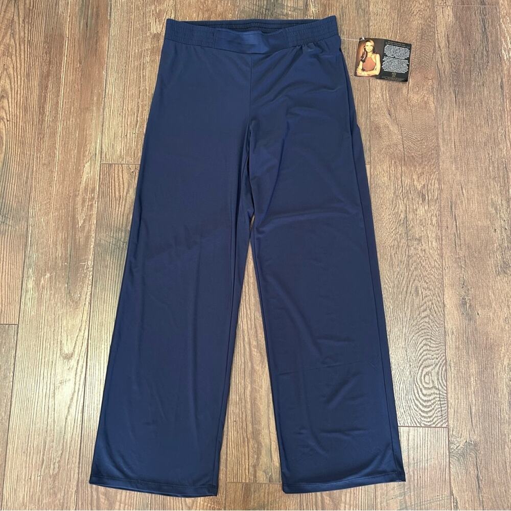 Iman Global Chic Flowy Pants Navy Blue Large